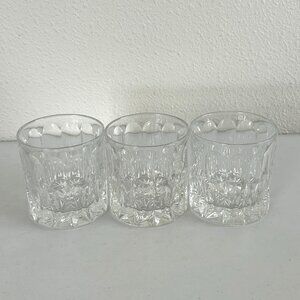 Crystal Double Old Fashion Rocks Glass Set of 3 Glasses Whiskey Barware